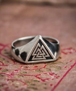 Ancient Valknut Stainless Steel Viking Symbol Ring Nordic Runes Protection Signet Rings Pagan Jewelry
