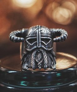 Vikings Nordic Style Horns Helmet Warrior Ring Mens Vintage Heavy Stainless Steel Rings Unique Biker Jewelry