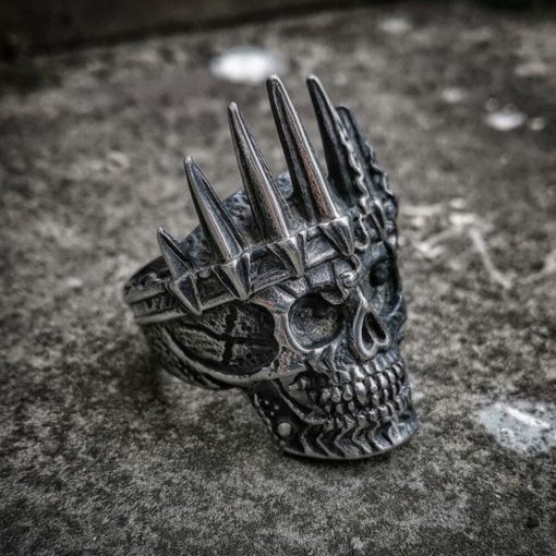 EYHIMD Mens Classical Nobility King Crown Skull 316L Stainless Steel Biker Rings Punk Fasion Jewelry Gift for Men