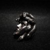 Greek Mythology Gorgon Monster 316L Stainless Steel Rings Horror Venomous Snakes Snake Hair Medusa Ring Punk Biker Jewelry