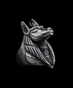 EYHIMD Egypt Mythology Death Anubis Stainless Steel Ring Egyptian Jackal God Underworld Gatekeeper Biker Rings Rock Jewelry