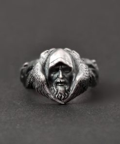 EYHIMD Norse Mythology Odin Raven Rings Mens Viking Wolf Stainless Steel Ring Scandinavian Amulet Jewelry