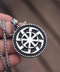 EYHIMD Kolovrat Slavic Symbol of the Sun Stainless Steel Pendant Stunning Ornament Unique Pagan Jewelry