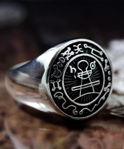EYHIMD Seal of Solomon Seal Ring Magic Runes Stainless Steel Signet Rings Pagan Amulet Jewelry
