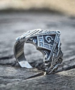EYHIMD Men Freemason Ring Stainless Steel Masonic Symbol Rings Freemasonry Knights Templar Jewelry