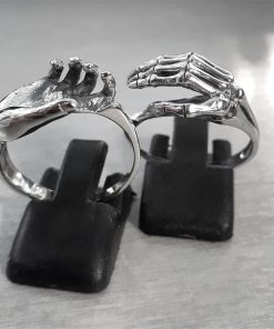 Unique Friendship & Love Couple Puzzle Ring Unisex Skeleton Stainless Steel Rings Jewelry