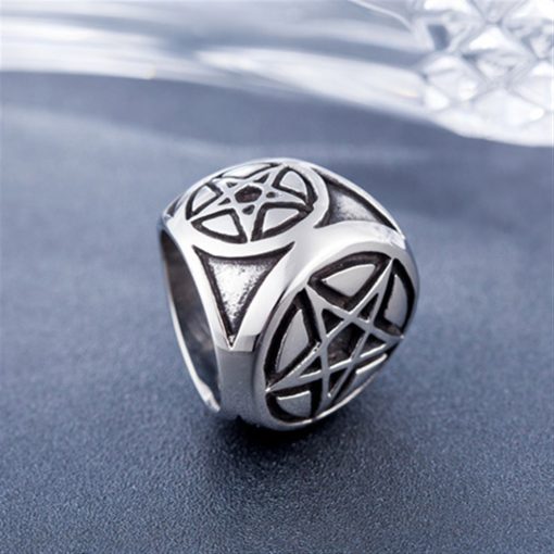 Cool Mens Boys 316L Stainless Steel Biker Rings Vintage Indian Warrior Skull Punk Jewelry - Image 3