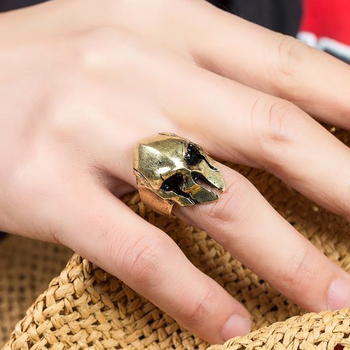 Cool Classic Sparta Skull Helmet Ring Men Stainless Steel Warrior Rings Biker Jewelry - Image 3
