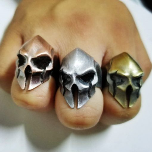Cool Classic Sparta Skull Helmet Ring Men Stainless Steel Warrior Rings Biker Jewelry - Image 10