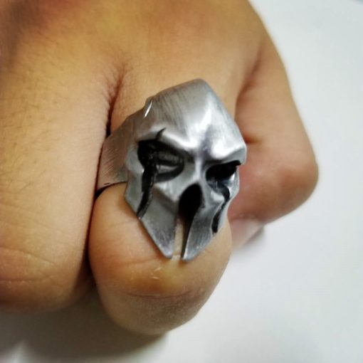 Cool Classic Sparta Skull Helmet Ring Men Stainless Steel Warrior Rings Biker Jewelry - Image 8